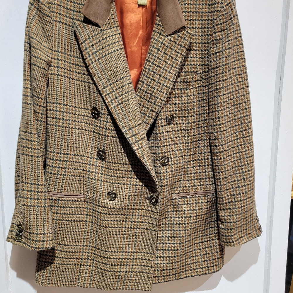 Vtg Patchwork Blazer Large - image 3